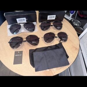 👁️ BUNDLE OF 4  PAIRS OF MERRY’S POLARIZE, SPRING HINGE AVIATOR SUNGLASSES